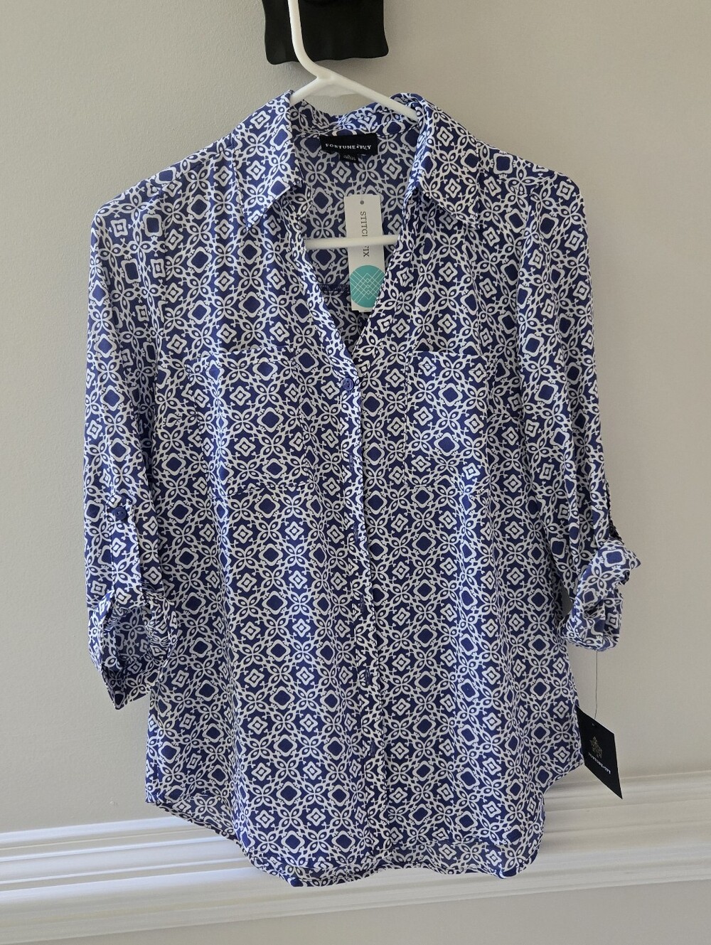StitchFix Fortune & Ivy Christelle button down Blouse shirt Size Small